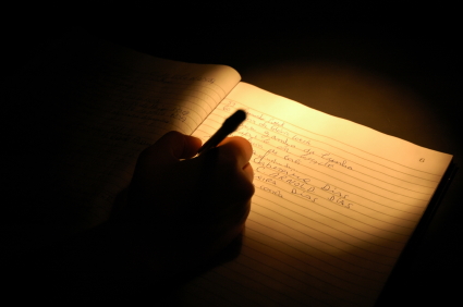 writing in darkness