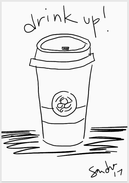 coffee phone doodle